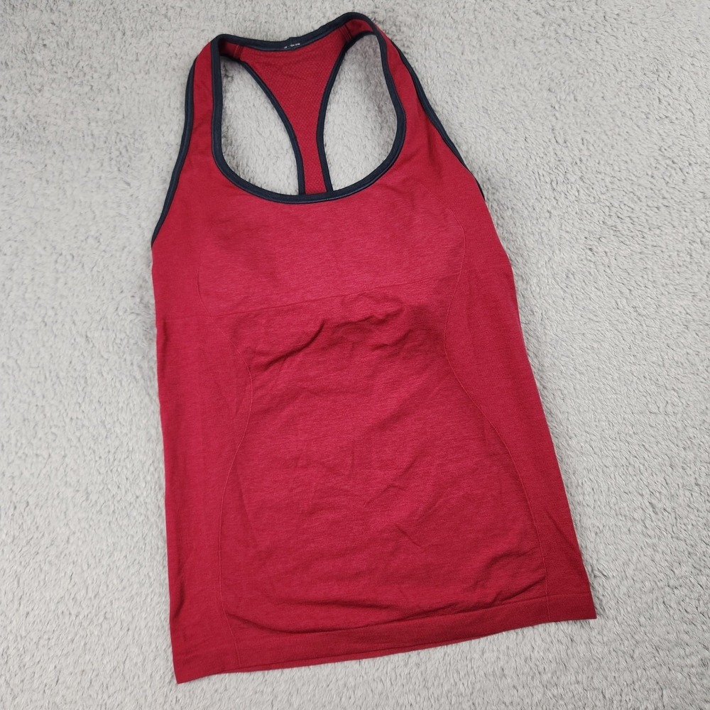 Lululemon Tank Top Womens Sz 8 Magenta Racerback Seamless Athletic Yoga Gym